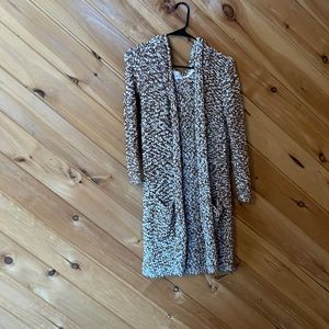 Tan and white textured cover up